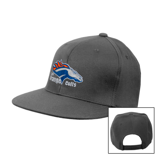  Charcoal Flat Bill Snapback Hat - Primary Logo
