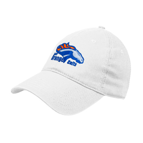  White Unstructured Adjustable Low Profile Hat - Primary Logo