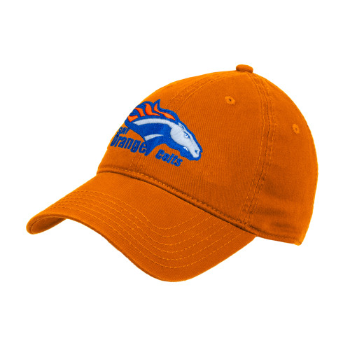  Orange Unstructured Adjustable Low Profile Hat - Primary Logo