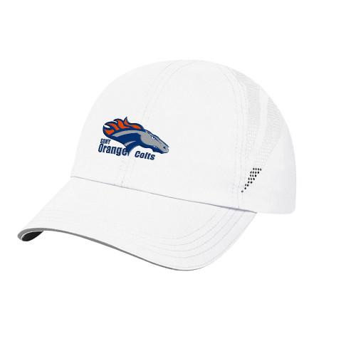  Womens White Performance Cap - Primary Logo
