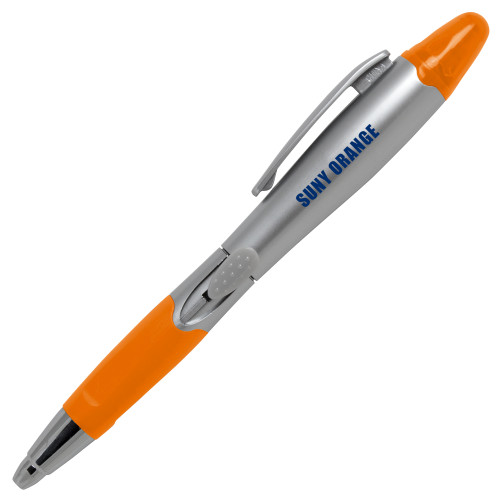  Silver/Orange Blossom Pen/Highlighter - SUNY Orange Word Mark