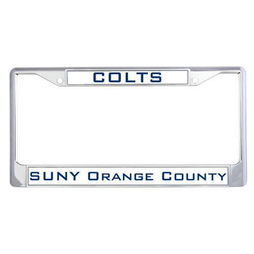  Metal License Plate Frame in Chrome - Colts