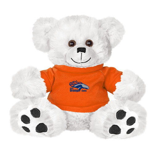  Plush Big Paw 8 1/2 inch White Bear w/Orange Shirt - Primary Logo