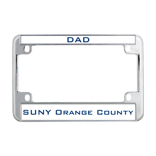  Metal Motorcycle License Plate Frame in Chrome - Dad