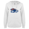 Thumbnail image for  ENZA Womens White V Notch Raw Edge Fleece Hoodie