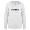 Thumbnail image for  ENZA Womens White V Notch Raw Edge Fleece Hoodie