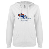 Thumbnail image for  ENZA Womens White V Notch Raw Edge Fleece Hoodie