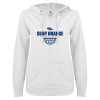 Thumbnail image for  ENZA Womens White V Notch Raw Edge Fleece Hoodie