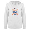 Thumbnail image for  ENZA Womens White V Notch Raw Edge Fleece Hoodie