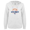 Thumbnail image for  ENZA Womens White V Notch Raw Edge Fleece Hoodie
