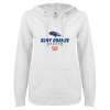 Thumbnail image for  ENZA Womens White V Notch Raw Edge Fleece Hoodie