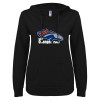 Thumbnail image for  ENZA Womens Black V Notch Raw Edge Fleece Hoodie