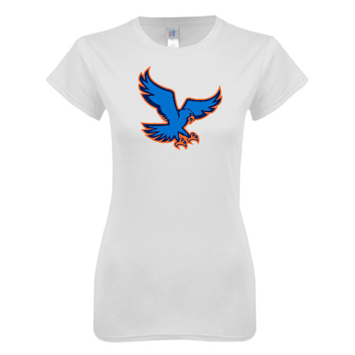  Next Level Womens White Boyfriend Tee - Hawk