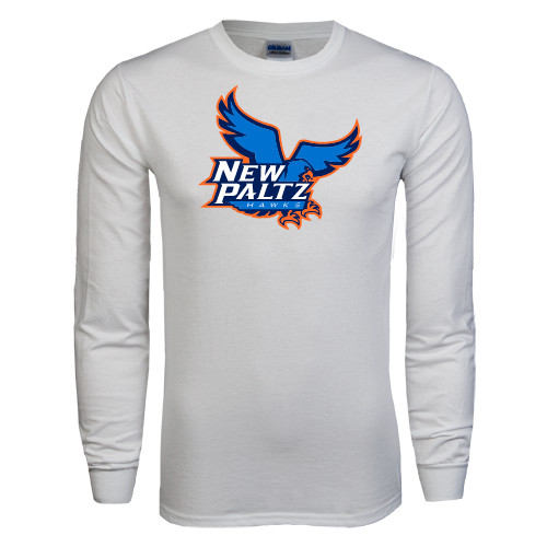  White Long Sleeve T Shirt - Official Logo
