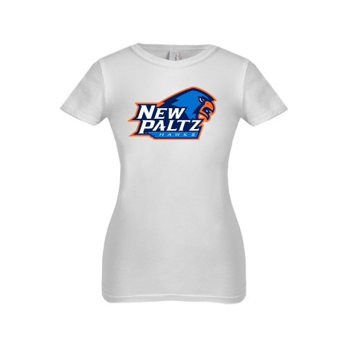  Next Level Girls White Fashion Fit T Shirt - Head Word Mark