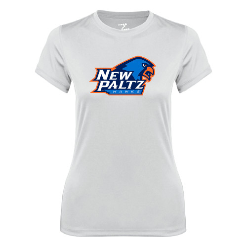  Womens White Performance Tee - Head Word Mark