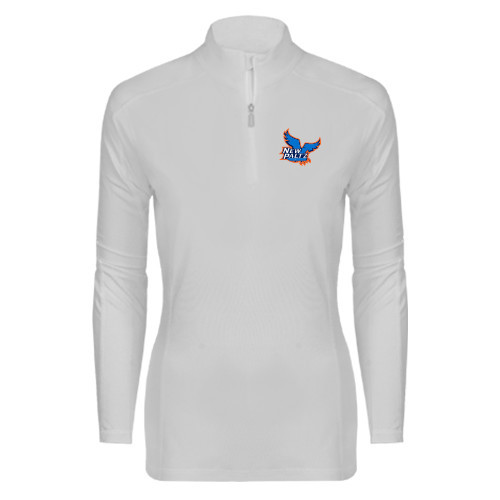  Syntrel Womens White Interlock 1/4 Zip - Official Logo