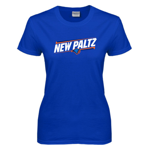  Womens Royal Short Sleeve Tee - New Paltz Slanted w/ Logo