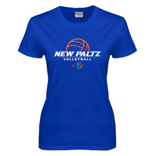  Womens Royal Short Sleeve Tee - New Paltz Volleyball Stacked