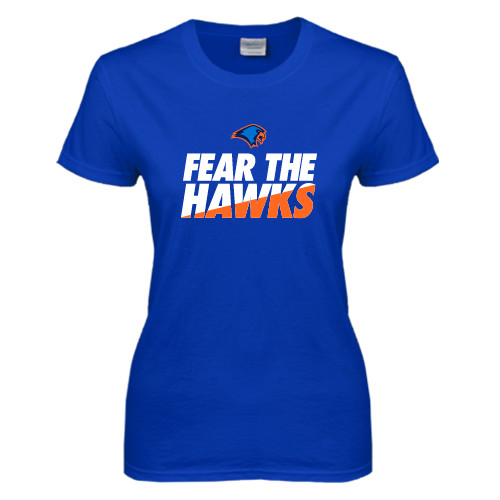  Womens Royal Short Sleeve Tee - Fear The Hawks
