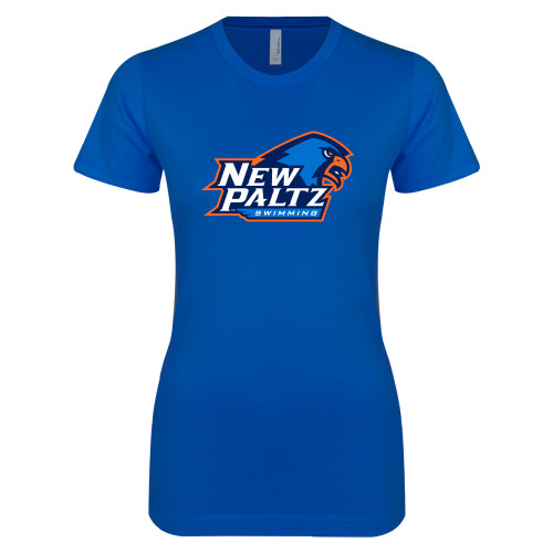  Next Level Womens Royal Boyfriend Tee - Swimming Wordmark