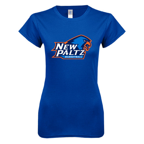  Next Level Womens Royal Boyfriend Tee - Basketball Wordmark
