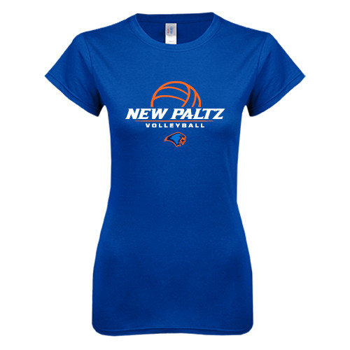  Next Level Womens Royal Boyfriend Tee - New Paltz Volleyball Stacked
