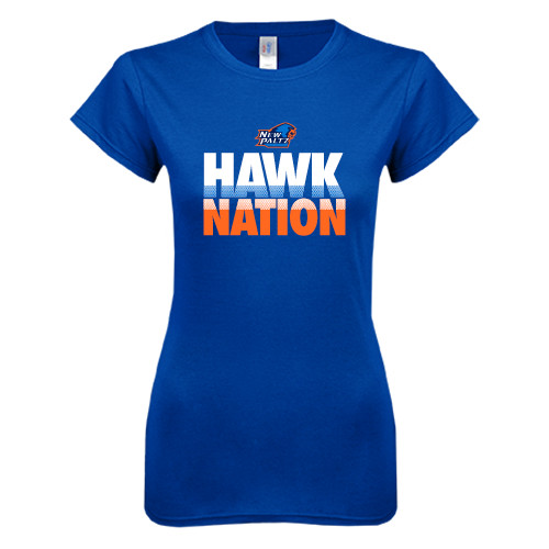  Next Level Womens Royal Boyfriend Tee - Hawk Nation