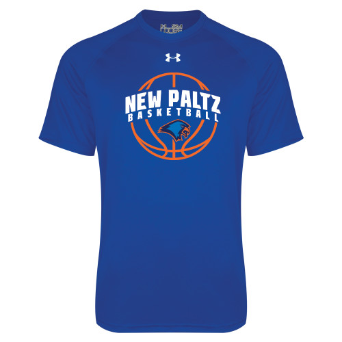  Under Armour Royal Tech Tee - New Paltz Basketball Arched w/ Ball