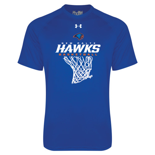  Under Armour Royal Tech Tee - Hawks Basketball w/ Hanging Net