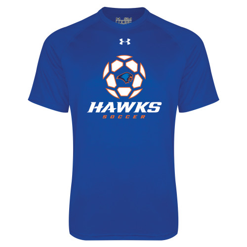  Under Armour Royal Tech Tee - Hawks Soccer w/ Geometric Ball