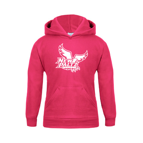  Youth Hot Pink Fleece Hoodie - Official Logo