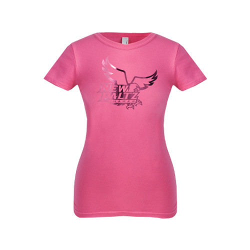  Next Level Girls Fuchsia Fashion Fit T Shirt - Official Logo Foil
