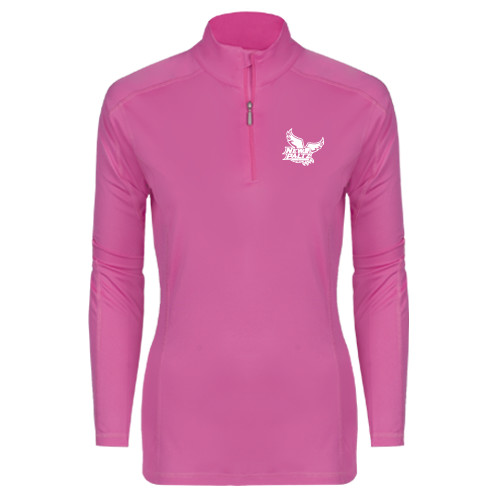  Syntrel Womens Raspberry Interlock 1/4 Zip - Official Logo