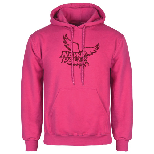  Womens Fuchsia Fleece Hoodie - Official Logo Hot Pink Glitter