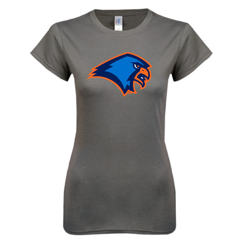  Next Level Womens Charcoal Boyfriend Tee - Hawk Head