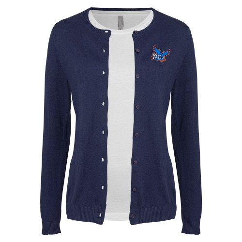 Womens Navy Cardigan Sweater - Official Logo