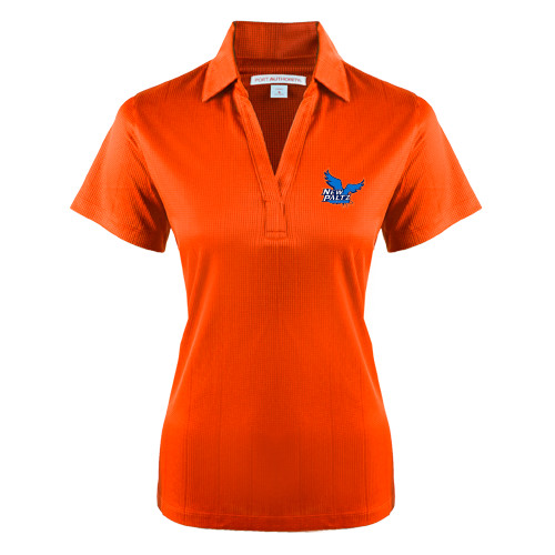  Womens Orange Performance Fine Jacquard Polo - Official Logo