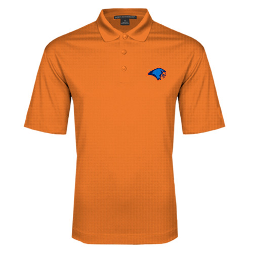  Orange Performance Fine Jacquard Polo - Hawk Head