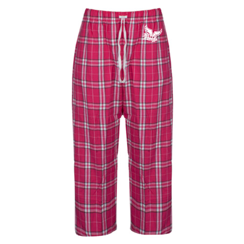  Womens Dark Fuchsia/White Flannel Pajama Pant - Official Logo