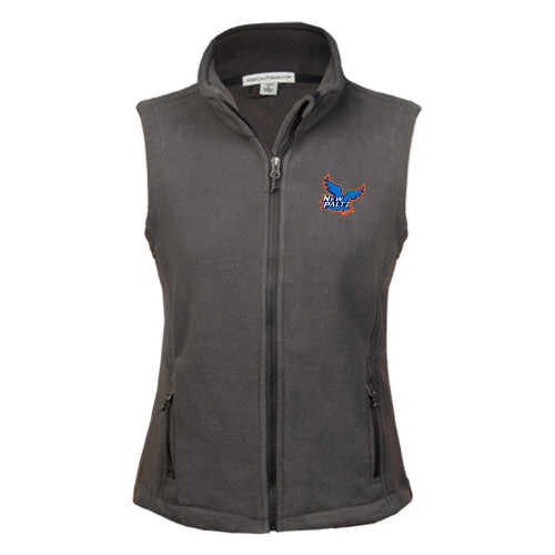  Womens Charcoal Fleece Full Zip Vest - Official Logo