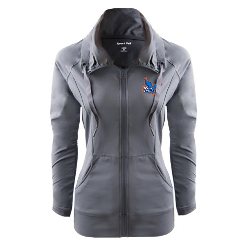 Womens Charcoal Sport Wick Stretch Full Zip Jacket - Official Logo
