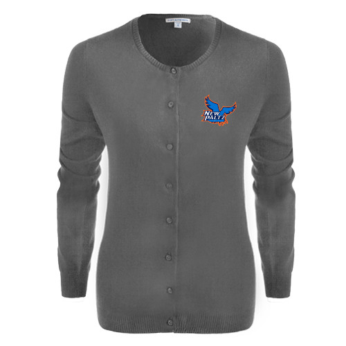  Womens Charcoal Cardigan Sweater - Official Logo