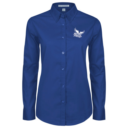  Womens Royal Twill Button Down Long Sleeve  - Official Logo
