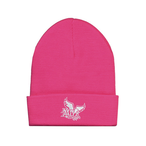  Fleece Lined Neon Pink Knit Beanie - Official Logo