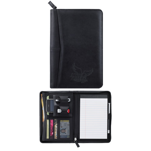  Pedova Black Junior Zippered Padfolio - Official Logo Engraved