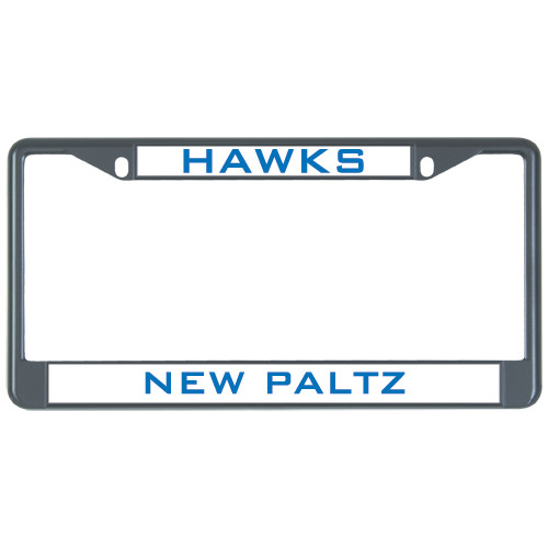  Metal License Plate Frame in Black - Hawks