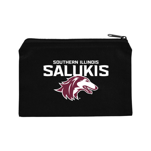  8oz. Black Cotton Travel Pouch - Southern Illinois Salukis