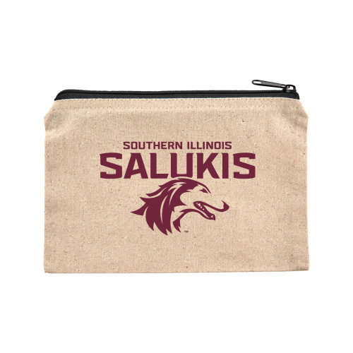  8oz. Natural Cotton Travel Pouch - Southern Illinois Salukis