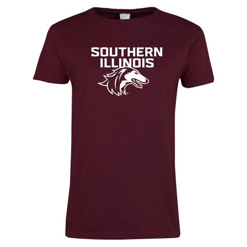  Womens Maroon Short Sleeve Tee - Southern Illinois